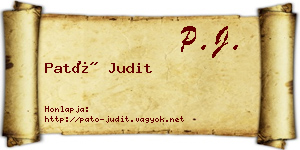 Pató Judit névjegykártya