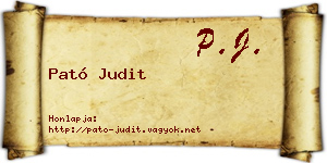 Pató Judit névjegykártya